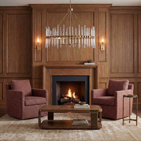 Uttermost Tisdell Swivel Glider Accent Chair Plush Upholstered Seating for Modern Living Rooms