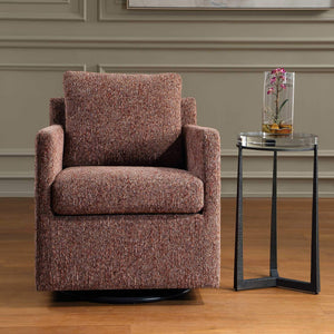 Uttermost Tisdell Swivel Glider Accent Chair Plush Upholstered Seating for Modern Living Rooms