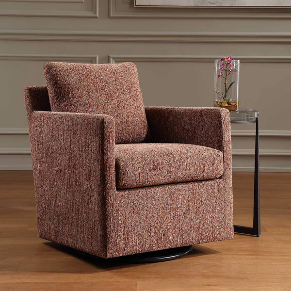 Uttermost Tisdell Swivel Glider Accent Chair Plush Upholstered Seating for Modern Living Rooms
