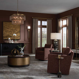 Uttermost Tisdell Swivel Glider Accent Chair Plush Upholstered Seating for Modern Living Rooms