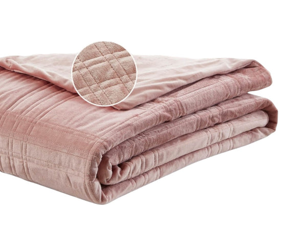 Homeroots 72" X 80" Blush Velvet Quilted Weighted Blanket Blush Velvet 531133