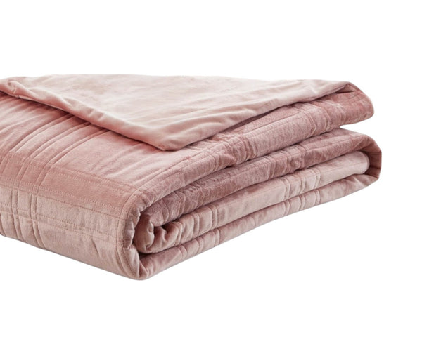 Homeroots 72" X 80" Blush Velvet Quilted Weighted Blanket Blush Velvet 531133