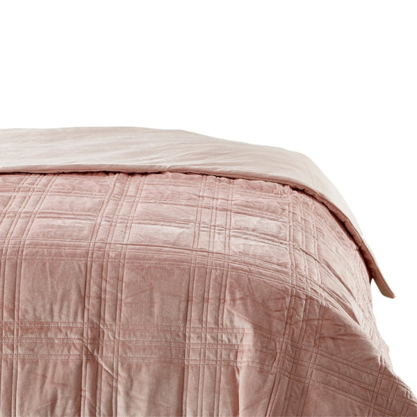 Homeroots 72" X 80" Blush Velvet Quilted Weighted Blanket Blush Velvet 531133