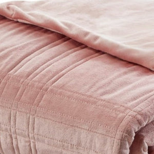 Homeroots 72" X 80" Blush Velvet Quilted Weighted Blanket Blush Velvet 531133