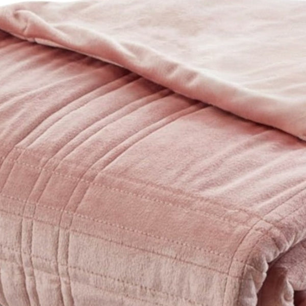 Homeroots 72" X 80" Blush Velvet Quilted Weighted Blanket Blush Velvet 531133
