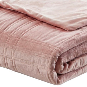 Homeroots 72" X 80" Blush Velvet Quilted Weighted Blanket Blush Velvet 531133