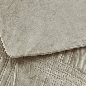 HomeRoots King Taupe Quilted Weighted Blanket - 20 lbs of Comfort for Stress Relief, Sleep & Style 531139