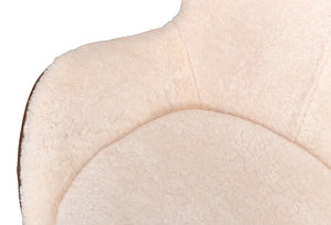 Sarreid Jacobean Luxurious 20th Century Egg Chair In Cocoa Nut Brown Leather With Natural Shearling Interior Brown  53113