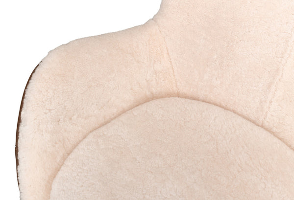 Sarreid Jacobean Luxurious 20th Century Egg Chair In Cocoa Nut Brown Leather With Natural Shearling Interior Brown  53113