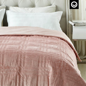 HomeRoots King Blush Quilted 25 Pound Weighted Blanket - Cozy, Breathable Comfort for Relaxing Sleep & Style 531141