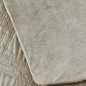 HomeRoots King Taupe Quilted Weighted Blanket - 25 lbs of Soothing Comfort for Stress Relief & Better Sleep 531147