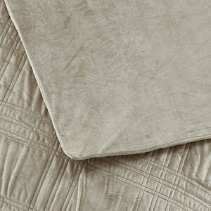 HomeRoots King Taupe Quilted Weighted Blanket - 25 lbs of Soothing Comfort for Stress Relief & Better Sleep 531147