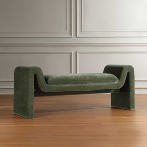 Uttermost Manson Sculptural Velvet Upholstered Bench for Entryway Bedroom Living Room