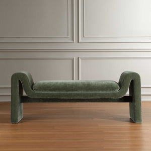 Uttermost Manson Sculptural Velvet Upholstered Bench for Entryway Bedroom Living Room