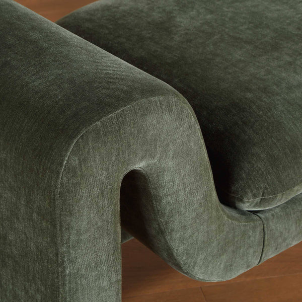 Uttermost Manson Sculptural Velvet Upholstered Bench for Entryway Bedroom Living Room