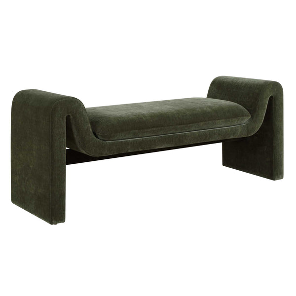 Uttermost Manson Sculptural Velvet Upholstered Bench for Entryway Bedroom Living Room