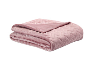Homeroots Blush Quilted Polyester Solid Color Weighted Twin Blanket Blush Polyester 531153