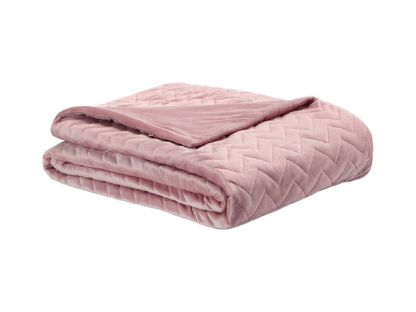 Homeroots Blush Quilted Polyester Solid Color Weighted Twin Blanket Blush Polyester 531153