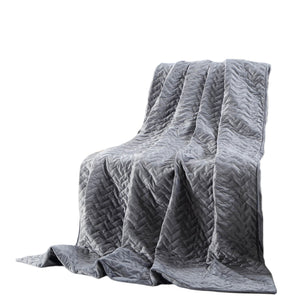 Homeroots 48" X 72" Gray Quilted Microfiber Twin Weighted Duvet Throw Blanket Grey Polyester 531154