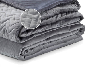 Homeroots 48" X 72" Gray Quilted Microfiber Twin Weighted Duvet Throw Blanket Grey Polyester 531154