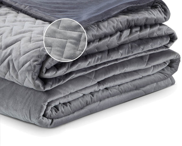 Homeroots 48" X 72" Gray Quilted Microfiber Twin Weighted Duvet Throw Blanket Grey Polyester 531154