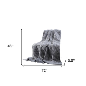 Homeroots 48" X 72" Gray Quilted Microfiber Twin Weighted Duvet Throw Blanket Grey Polyester 531154