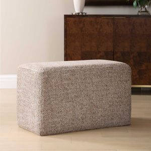 Uttermost Kelce Checkered Woven Accent Ottoman for Living Room or Bedroom Seating