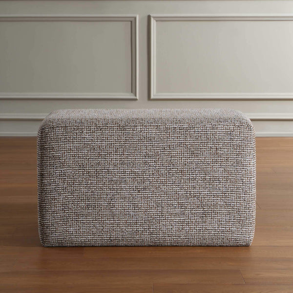 Uttermost Kelce Checkered Woven Accent Ottoman for Living Room or Bedroom Seating