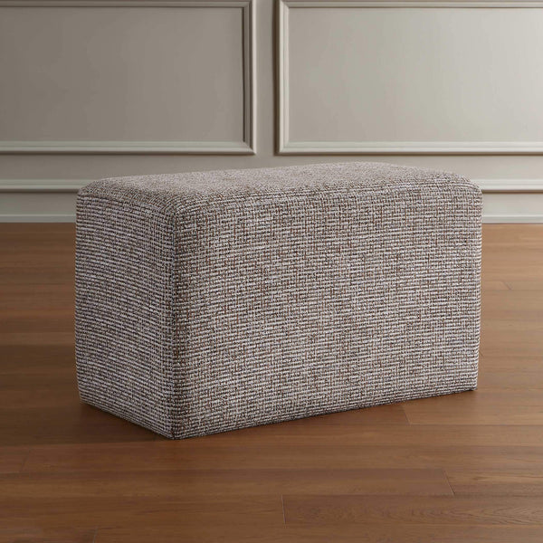 Uttermost Kelce Checkered Woven Accent Ottoman for Living Room or Bedroom Seating