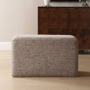 Uttermost Kelce Checkered Woven Accent Ottoman for Living Room or Bedroom Seating