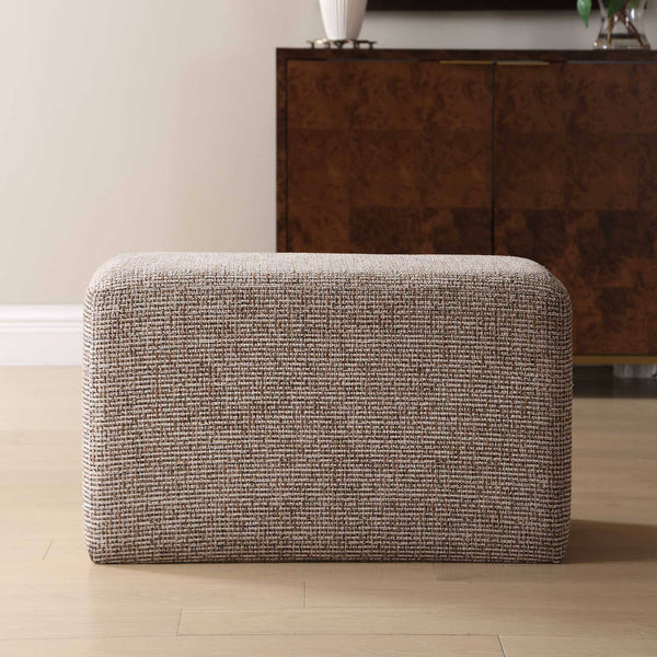 Uttermost Kelce Checkered Woven Accent Ottoman for Living Room or Bedroom Seating