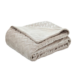 Homeroots 48" X 72" Beige Velvet Quilted Weighted Blanket Taupe Velvet 531160