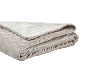 Homeroots 48" X 72" Beige Velvet Quilted Weighted Blanket Taupe Velvet 531160