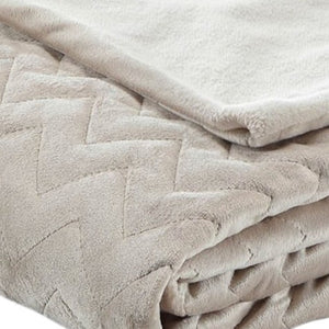 Homeroots 48" X 72" Beige Velvet Quilted Weighted Blanket Taupe Velvet 531160