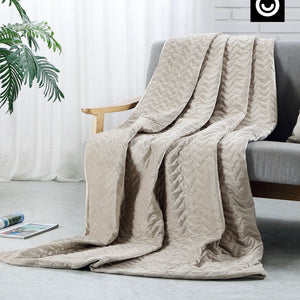 HomeRoots King Taupe Quilted Weighted Blanket - 25 lbs of Comfort for Relaxation & Deeper Sleep Year-Round 531175