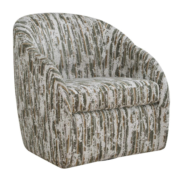 Uttermost Mari Barrel Back Boucle Swivel Accent Chair for Living Room