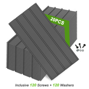 English Elm 20 Corrugated Metal Roofing Panels 3.54ft x1.64ft Galvanized DIY-Friendly Durable Weatherproof Panels Gray W1859P385452