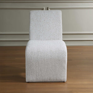 Uttermost Valentin Sculptural Boucle Dining Chair with Arched Back for Modern Rooms