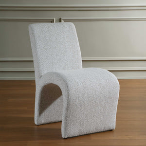 Uttermost Valentin Sculptural Boucle Dining Chair with Arched Back for Modern Rooms