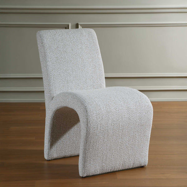 Uttermost Valentin Sculptural Boucle Dining Chair with Arched Back for Modern Rooms