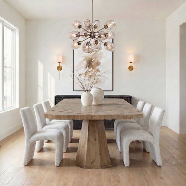 Uttermost Valentin Sculptural Boucle Dining Chair with Arched Back for Modern Rooms