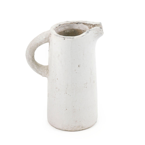 Distressed White Ceramic Pitcher (5311S) Zentique