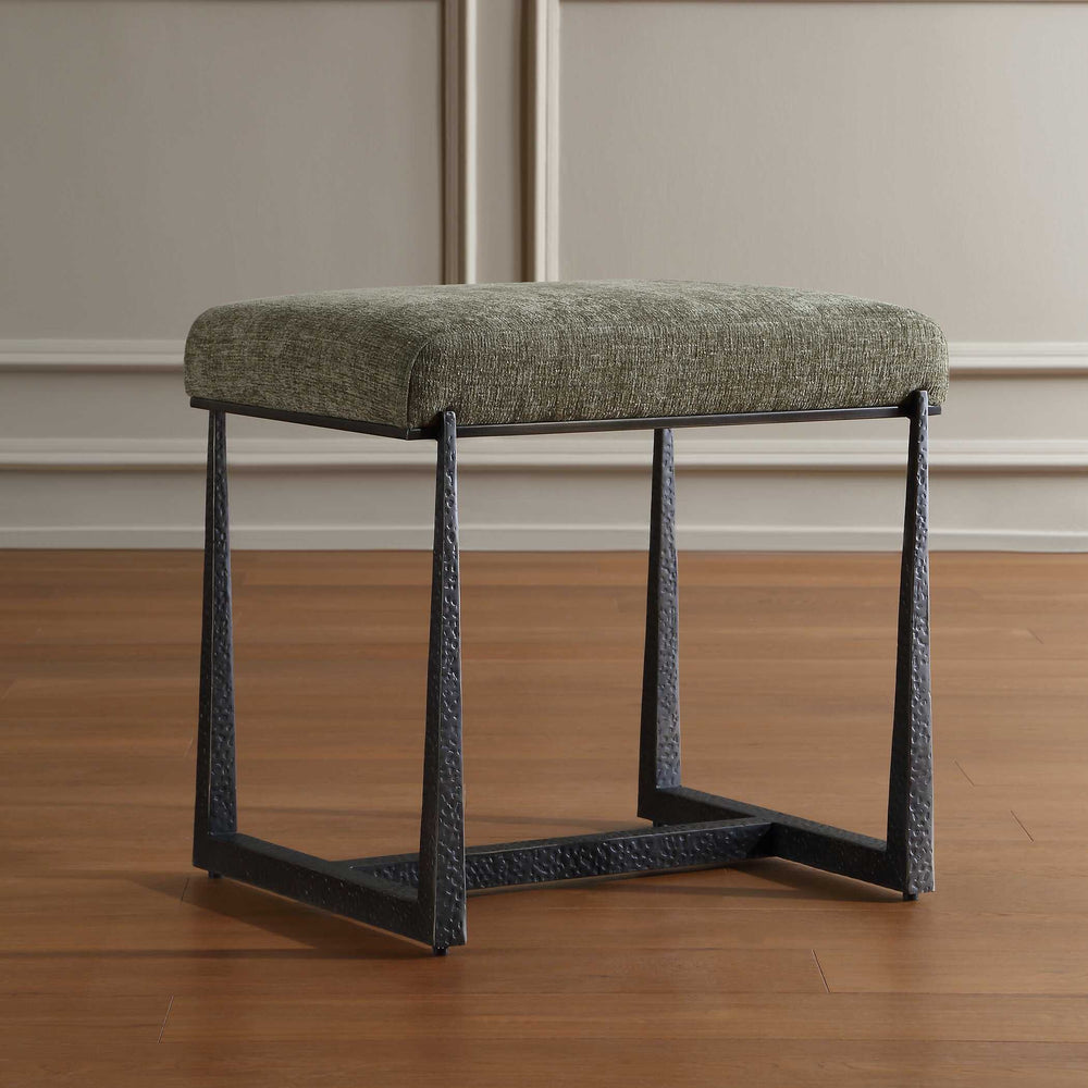 Uttermost Uttermost Upholstered Accent Bench with Antique Bronze Iron Legs for Bedroom or Entryway 53120
