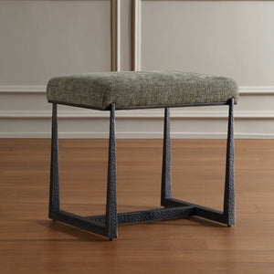 Uttermost Upholstered Accent Bench with Antique Bronze Iron Legs for Bedroom or Entryway