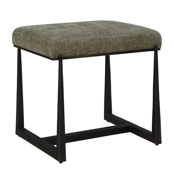 Uttermost Upholstered Accent Bench with Antique Bronze Iron Legs for Bedroom or Entryway