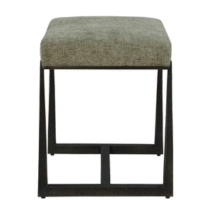 Uttermost Upholstered Accent Bench with Antique Bronze Iron Legs for Bedroom or Entryway