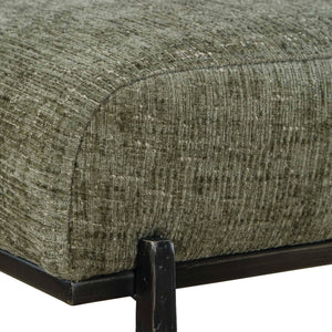 Uttermost Upholstered Accent Bench with Antique Bronze Iron Legs for Bedroom or Entryway