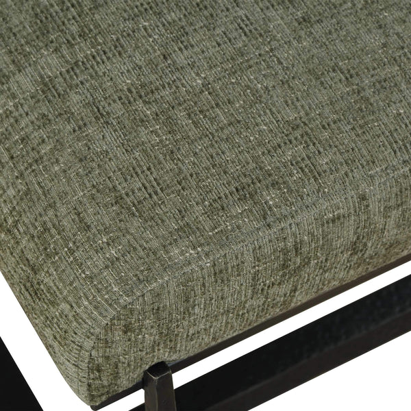Uttermost Upholstered Accent Bench with Antique Bronze Iron Legs for Bedroom or Entryway