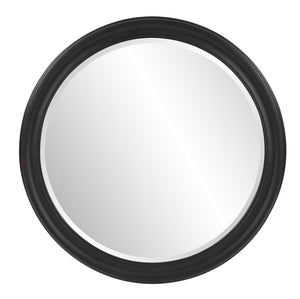 Howard Elliott George Matte Black Rectangular Mirror - Stylish Wood Frame With Bevel And D-rings For Easy Hanging Black Wood 53122-howard-elliott