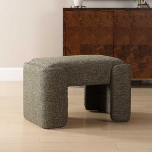 Uttermost Angus Sculptural Boucle Accent Bench with Kale Green Upholstery